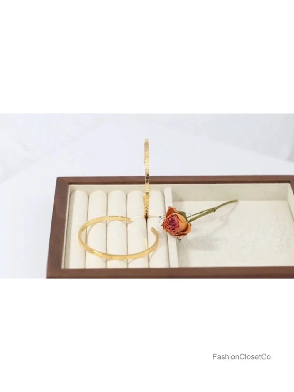 18k Gold Plated Chunky Open Bangle Cuff Bracelet, Adjustable, Trendy Statement